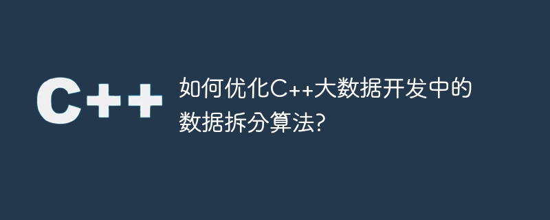 C++ビッグデータ開発におけるデータ分割アルゴリズムを最適化するにはどうすればよいですか?