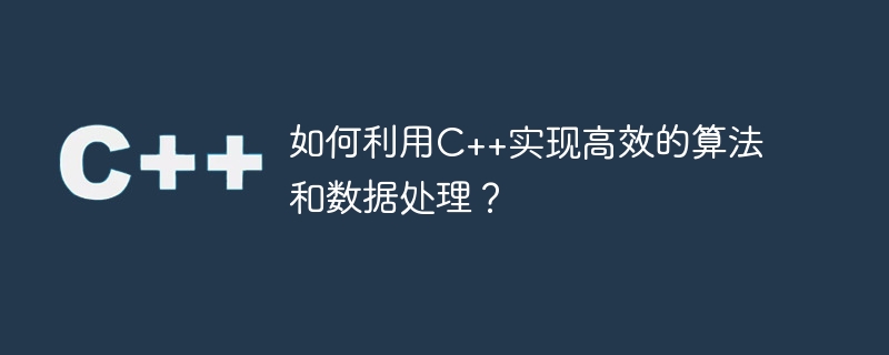 如何利用C++实现高效的算法和数据处理？