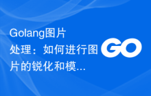 Golang图片处理：如何进行图片的锐化和模糊处理