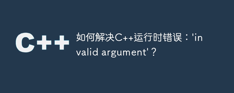 如何解决C++运行时错误：'invalid argument'？
