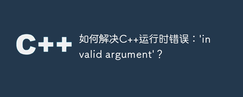 如何解决C++运行时错误：\'invalid argument\'？