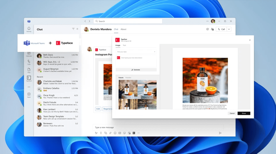 加速企业品牌营销内容创作：微软 Teams 引入 Typeface AI 工具