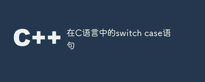 在C语言中的switch case语句