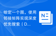给定一个图，使用邻接矩阵实现深度优先搜索（DFS）遍历的C程序