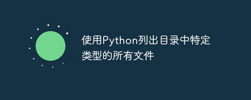 Python을 사용하여 디렉터리에 있는 특정 유형의 모든 파일 나열