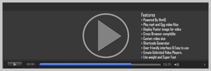 Free WordPress video player plugin