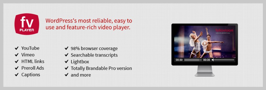 Free WordPress video player plugin