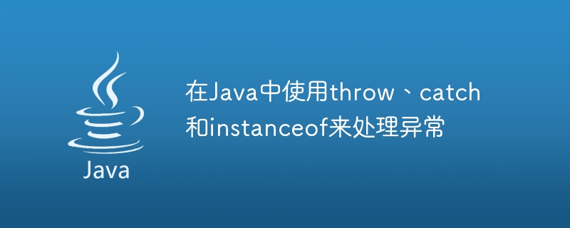 Using throw, catch and instanceof to handle exceptions in Java