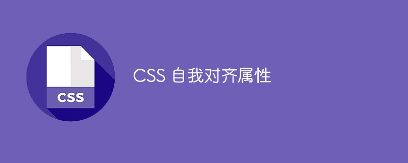 CSS 自我对齐属性