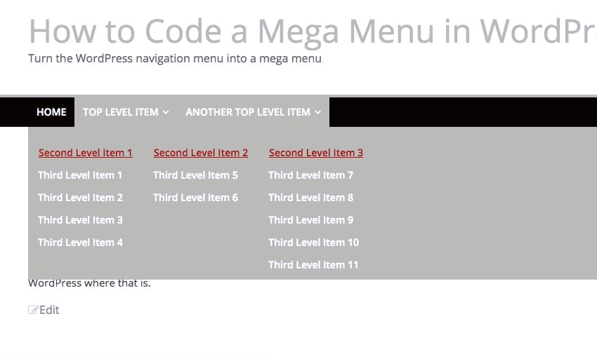 Simplify the process of creating mega menus in WordPress