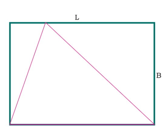 In a C program, translate the following into Chinese: What is the area of ​​the largest triangle that can be embedded within a rectangle?