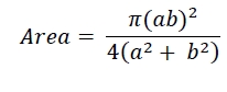 在C程序中，圆内接于菱形的面积是多少？