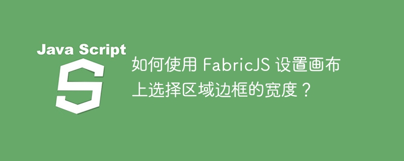 如何使用 FabricJS 设置画布上选择区域边框的宽度？