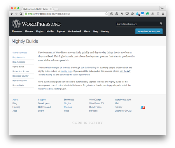 WordPress Checkout revisited using Subversion