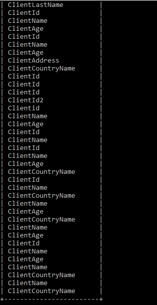 在命令提示符处打印结构化 MySQL SELECT