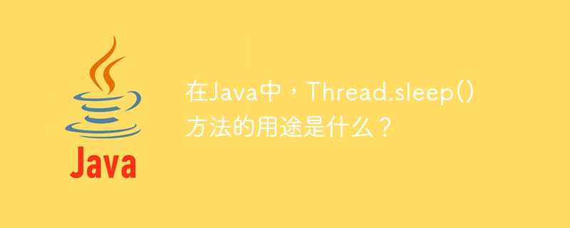 Java에서 Thread.sleep() 메소드의 목적은 무엇입니까?