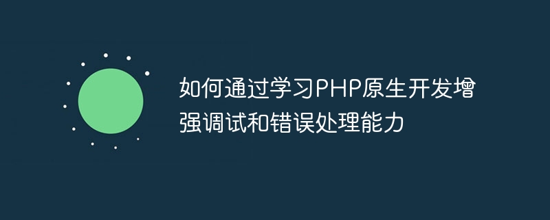 PHP 기본 개발을 학습하여 디버깅 및 오류 처리 기능을 향상하는 방법