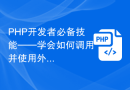 PHP开发者必备技能——学会如何调用并使用外部API接口。