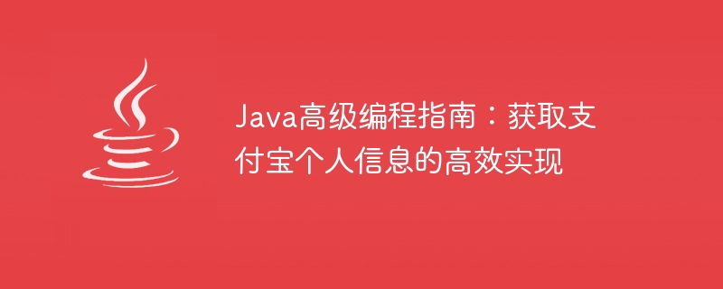 Java 고급 프로그래밍 가이드: Alipay 개인 정보 획득의 효율적인 구현