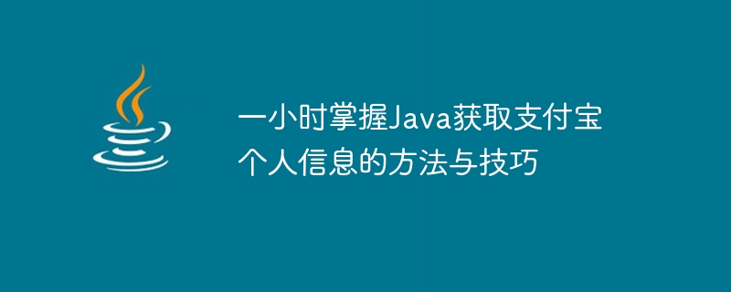 Java を使用して Alipay の個人情報を取得する方法とテクニックを 1 時間でマスターします