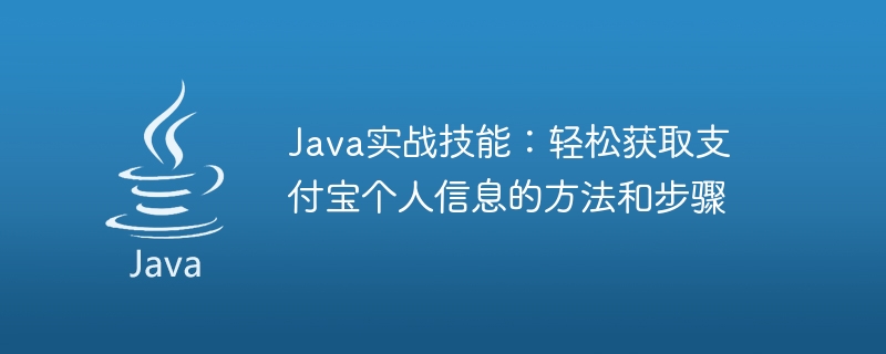 Kemahiran praktikal Java: kaedah dan langkah untuk mendapatkan maklumat peribadi Alipay dengan mudah