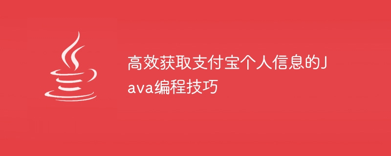 Alipay 개인정보를 효율적으로 취득하기 위한 Java 프로그래밍 기술