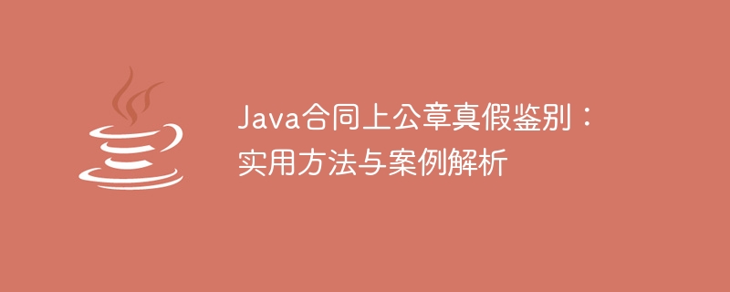 Java 계약의 공식 인감 진위 식별: 실제 방법 및 사례 분석