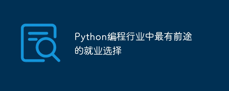 Python编程行业中最有前途的就业选择