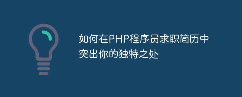 PHP プログラマーの履歴書で自分の独自の機能を強調する方法