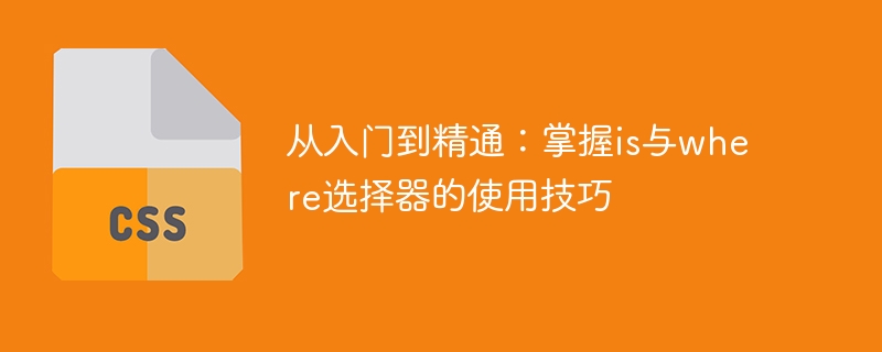 从入门到精通：掌握is与where选择器的使用技巧