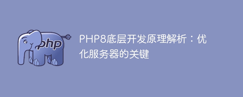 PHP8의 기본 개발 원칙 분석: 서버 최적화의 핵심