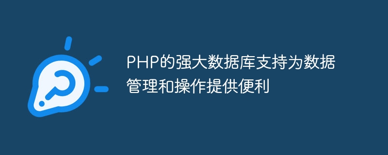 PHP的强大数据库支持为数据管理和操作提供便利