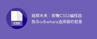 窥探未来：前瞻css3编程趋势与is与where选择器的前景