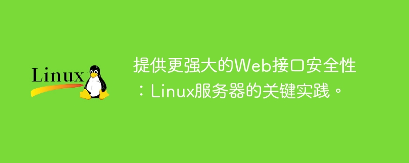 より強力な Web インターフェイス セキュリティの提供: Linux サーバーの主要な実践。