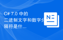 C# 7.0 中的二进制文字和数字分隔符是什么？