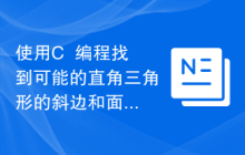 使用C++编程找到可能的直角三角形的斜边和面积的配对数量