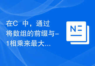 在C++中，通过将数组的前缀与-1相乘来最大化数组的和