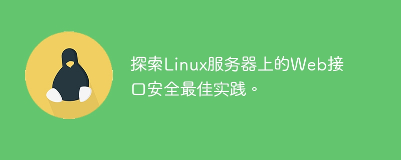 Linux 서버의 웹 인터페이스 보안 모범 사례를 살펴보세요.