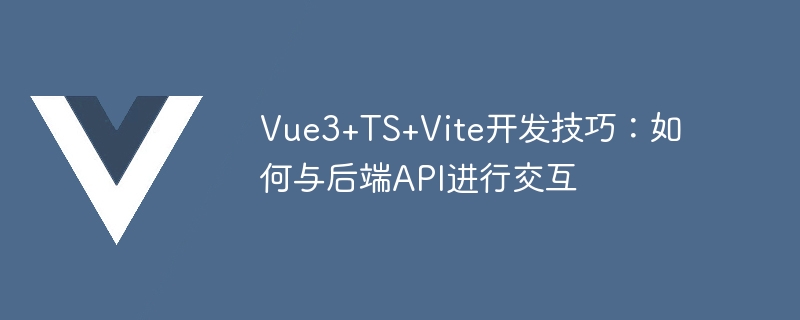 Vue3+TS+Vite 開発スキル: バックエンド API と対話する方法