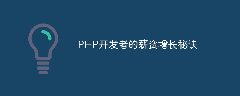 PHP开发者的薪资增长秘诀