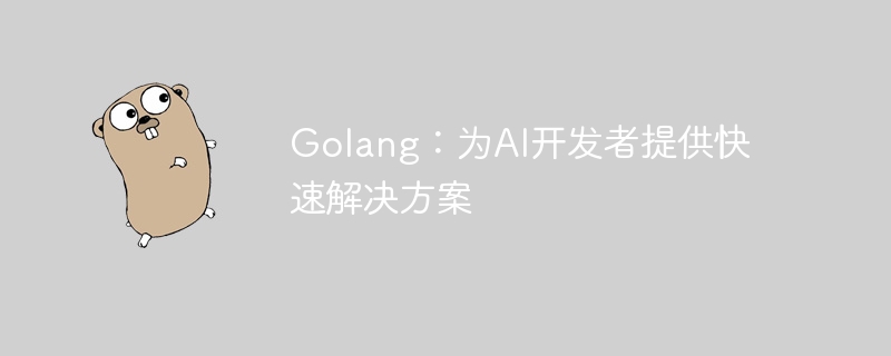 Golang: AI 開発者に迅速なソリューションを提供