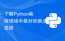 了解Python编程领域中最好的就业选择