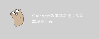 golang开发效率之谜：探索其秘密武器