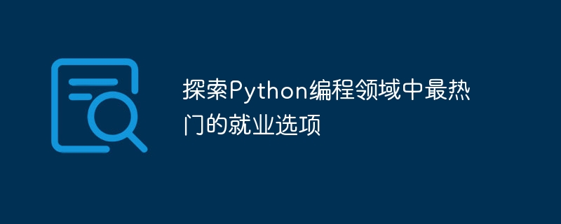 探索Python编程领域中最热门的就业选项