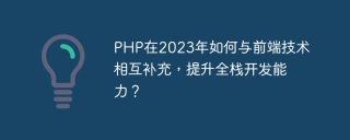 PHP在2023年如何與前端技術互相補充,提升全端開發能力?