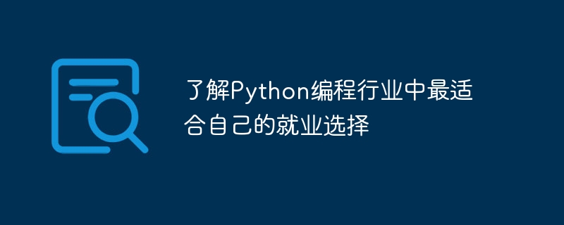 Ketahui tentang pilihan kerjaya terbaik untuk anda dalam industri pengaturcaraan Python