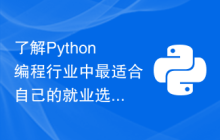 了解Python编程行业中最适合自己的就业选择