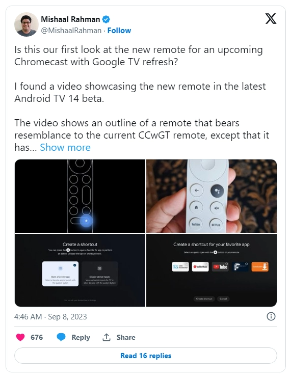 谷歌曝光全新Chromecast with Google TV设备，惊艳亮相