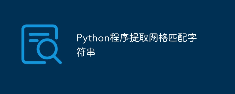 그리드 일치 문자열을 추출하는 Python 프로그램