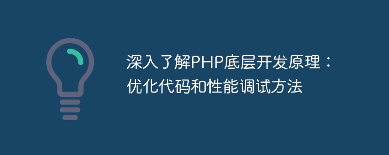 Vertiefendes Verständnis der zugrunde liegenden Entwicklungsprinzipien von PHP: Codeoptimierung und Leistungs-Debugging-Methoden